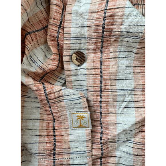 Tommy Bahama Mens Original Fit Size XL Silk/Cotton Blend Coconut Button Up Peach - Picture 7 of 7